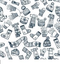 картинки на рабочий стол онлайн Узор из зимней одежды Раскраска зима пришла