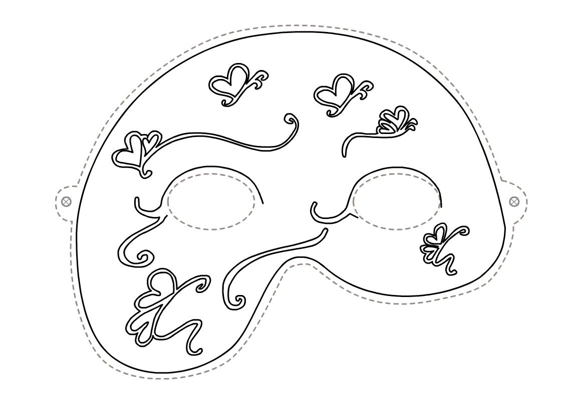 Шаблон для маски Зимние раскраски для малышей