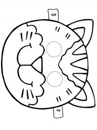 Маска кошки Раскраски про зиму для детей