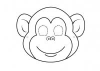 Маска обезьянки Раскраски про зиму для детей