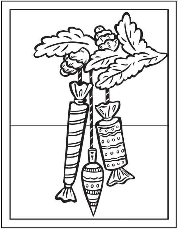 Конфеты и шишки Раскраска зима распечатать