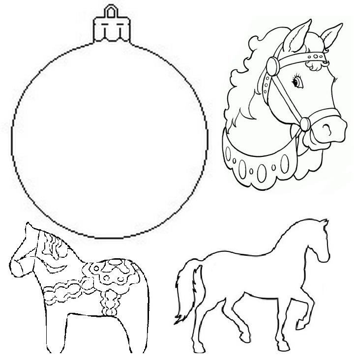 Новогодние игрушки, шаблоны для рисунков елочных игрушек Раскраска зима